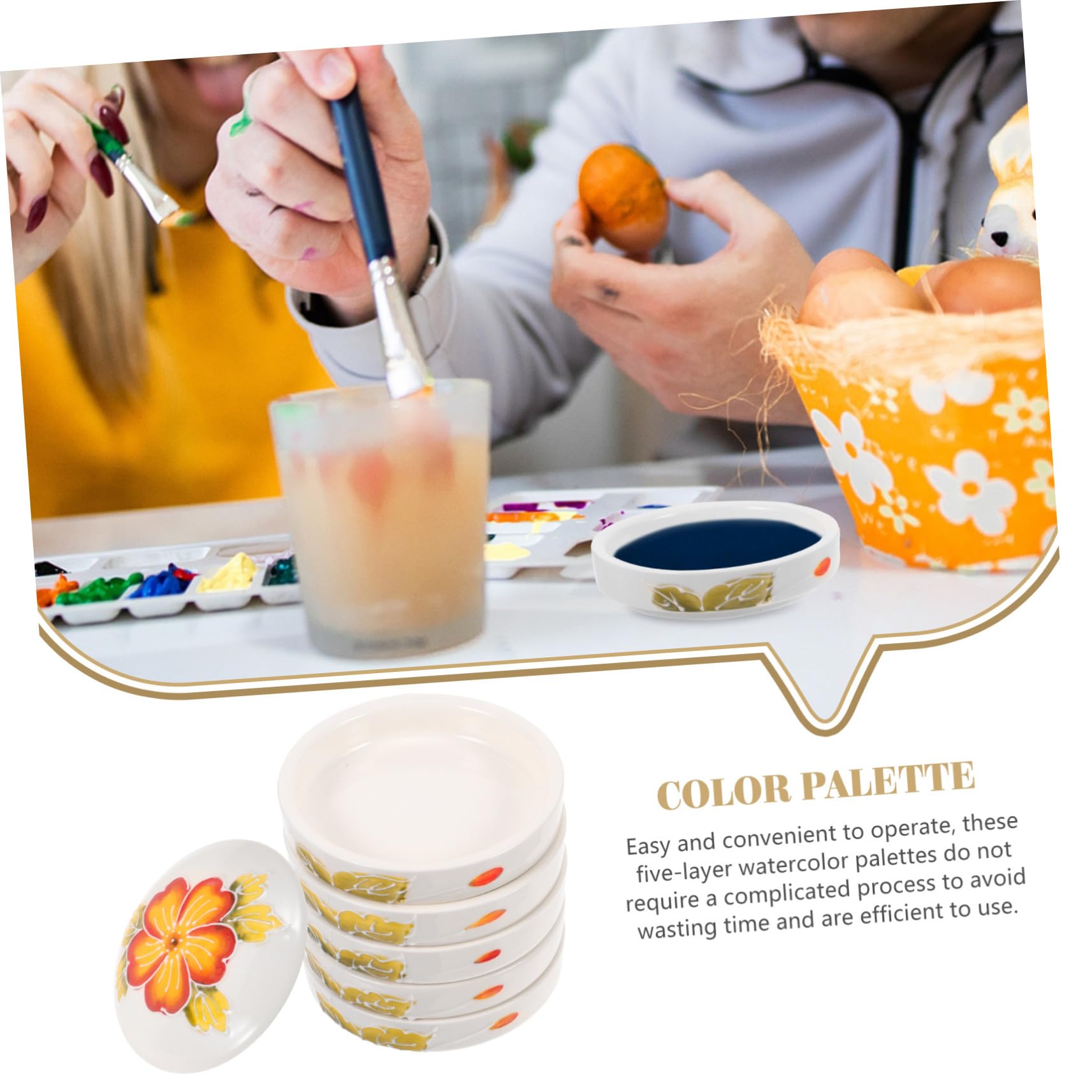 Paleta de Acuarela Cerámica de 5 Capas para Pintura, Bandeja Práctica y Fácil de Usar Diseño Apilable para Artistas y Principiantes en Manualidades