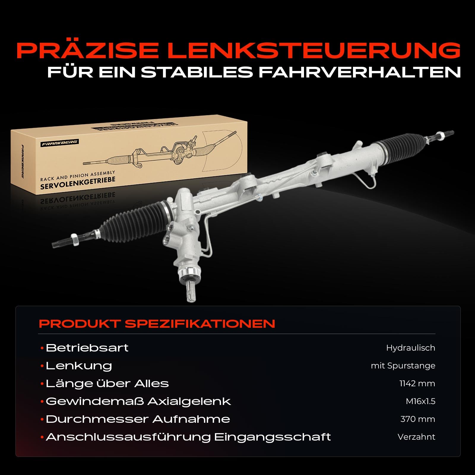 Frankberg Lenkgetriebe Servolenkgetriebe Hydraulisch für Linkslenker Kompatibel mit M.u.l.t.i.v.a.n VI SGF SGM SGN 2.0L 2015-2021 Transporter VI SFD SFE SFL SFZ 2.0L 2015-2021 Replace# 7H1422061J