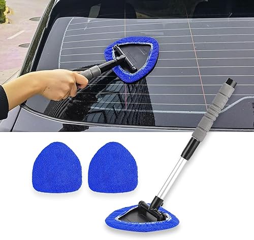 Herramienta de limpieza de parabrisas de automóvil y cepillo de desempañamiento de vidrio, mango de plástico ABS retráctil y cepillo de limpieza de