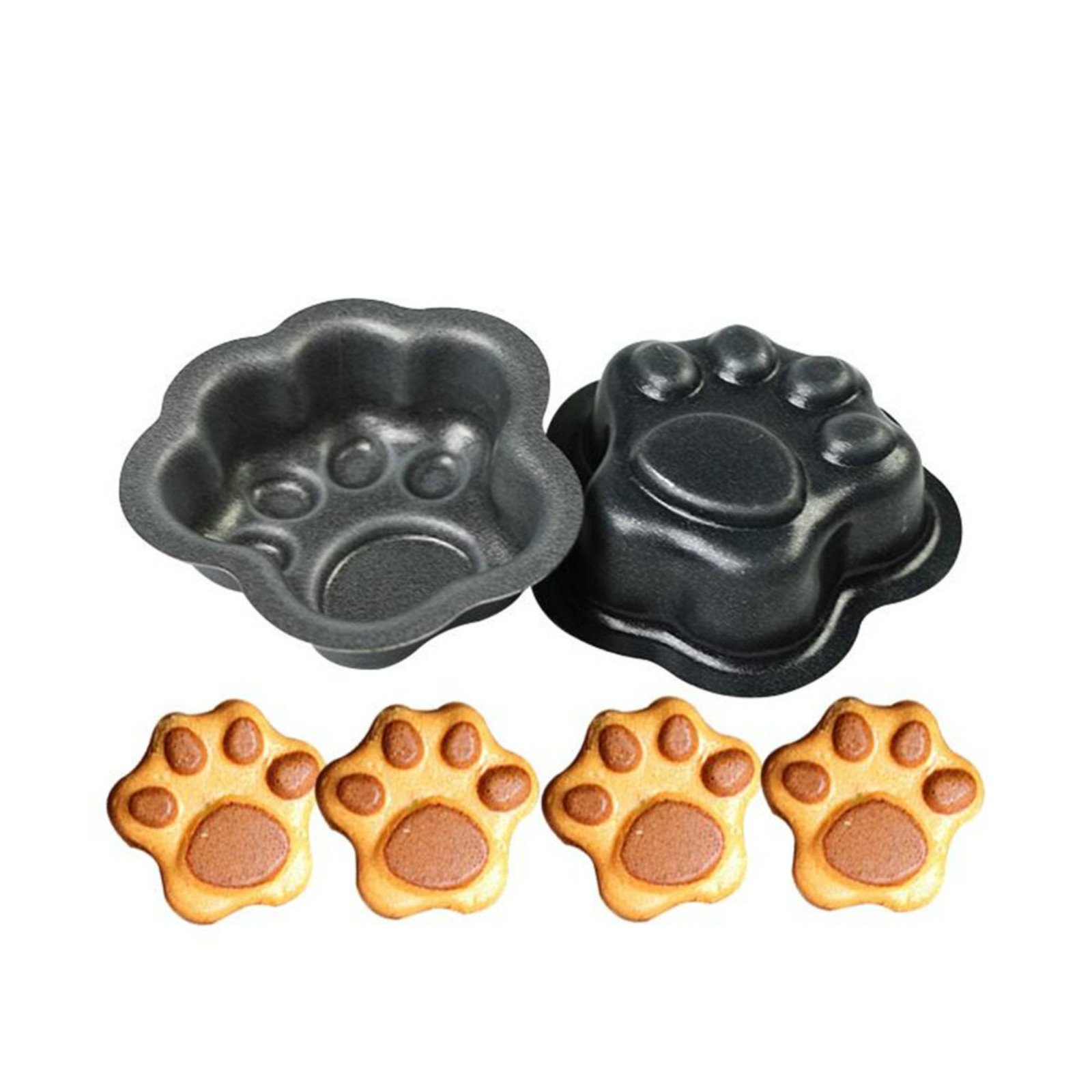 Valink Pink 2 Pcs Cat Dog Paw Shaped Metal Mould Sugarcraft Baking Tray Bakeware Pan Cookie Mold Fondant Chocolate Cake Tin Decorating Tool Diy Kitchen Supplies