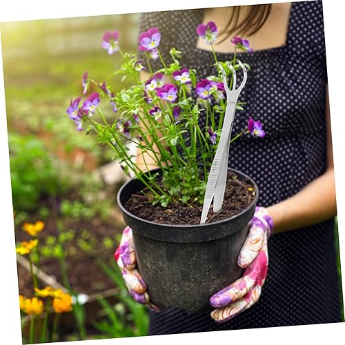 Miniatura 9 de Juego de herramientas de bonsái de acero inoxidable con pinzas, rastrillo para árboles bonsái para mantenimiento de plantación