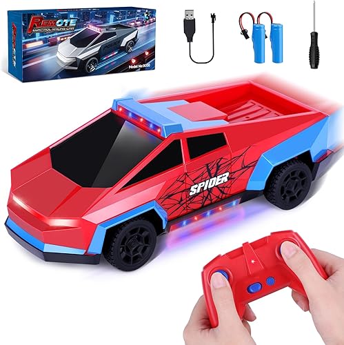 Miniatura 6 de Coche de control remoto, auto de policía de juguete con luces LED y control remoto de 2.4 GHz, camión de juguete para niños, autos RC para niños de