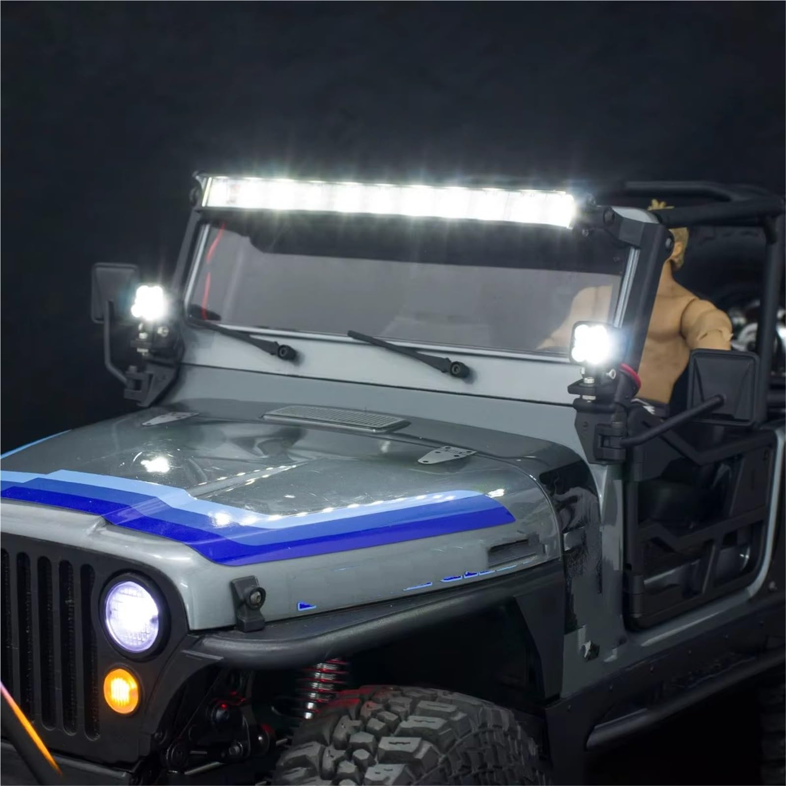 MGHGFYTAS Lumières Ambiantes LED Pour Châssis RC SCX10 III Axial CJ-7 Wrangler – Blanc, Décoration DIY Pour Crawler 1/10