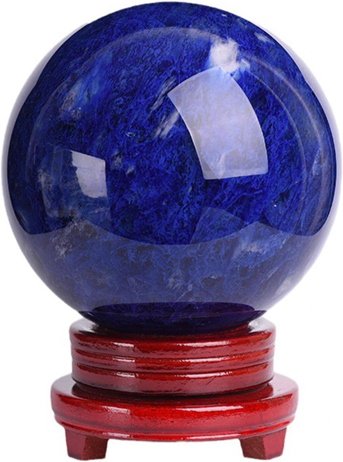 Crystal Ball, 1 Set Crystal Ball Decorative Ball with Gift Box and Crystal Stand for Photography Office Decoration, Dark Blue,19cm