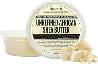 Sheanefit Raw Unrefined African Shea Butter 8oz - 100% Pure Natural Moisturizer for Dry Face & Body Skin, Softens Elbows Heels Cuticles