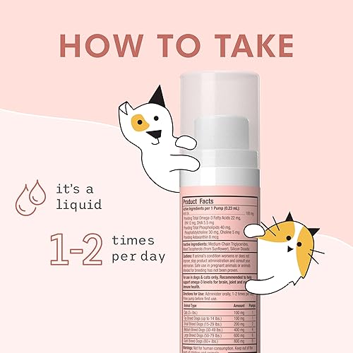 Miniatura 5 de Bark & Whiskers Bomba líquida de aceite de krill, ácidos grasos omega-3 para gatos y perros, apoya la comodidad de las articulaciones, la piel y la