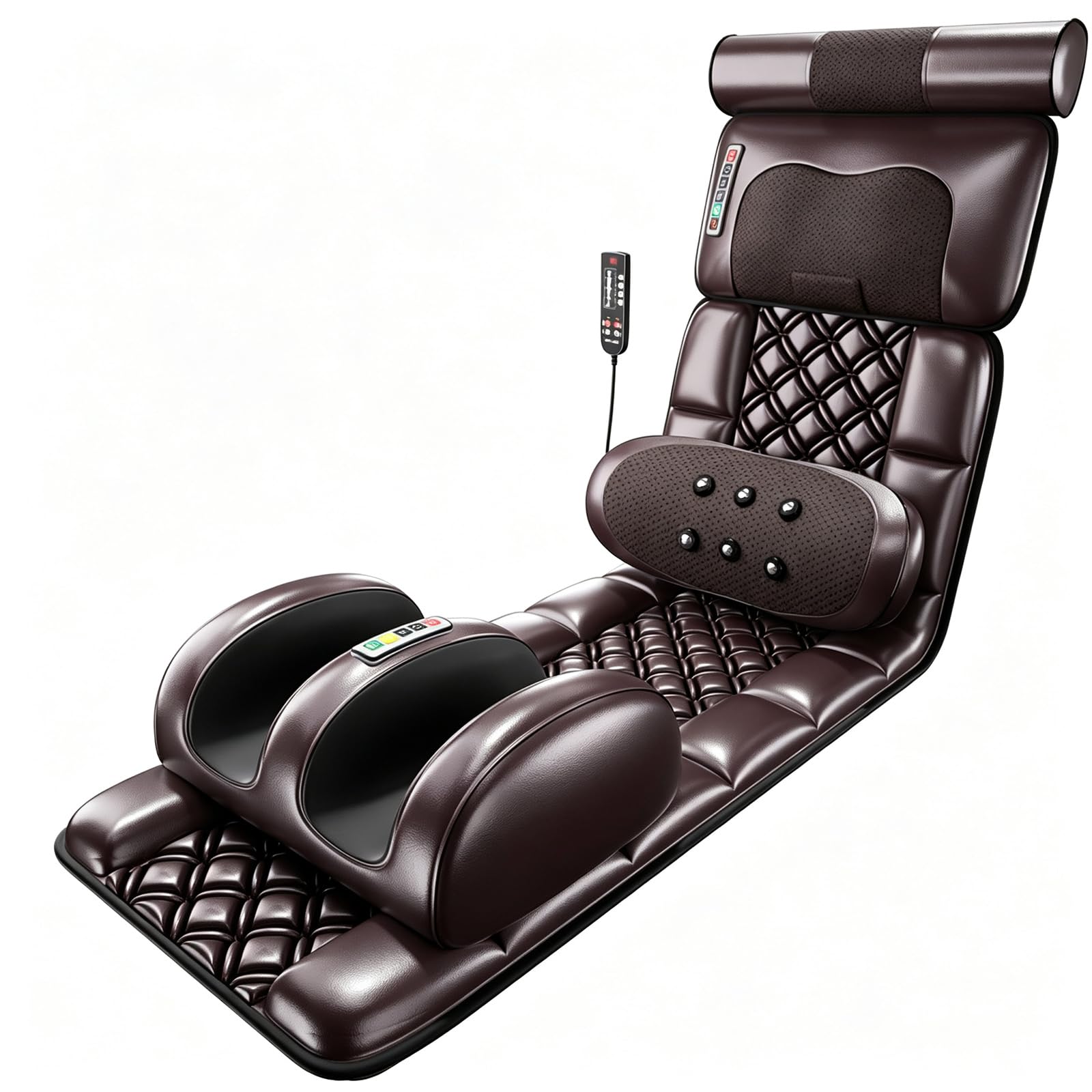 3d-massagekissen Shiatsu – Ganzkörper-heizkissen, Verstellbares Nackenkissen Und Lendenwirbelheizung, 10 Vibrationsknoten, Verstellbares Nackenkissen Und Lendenwirbelheizung, Lindert