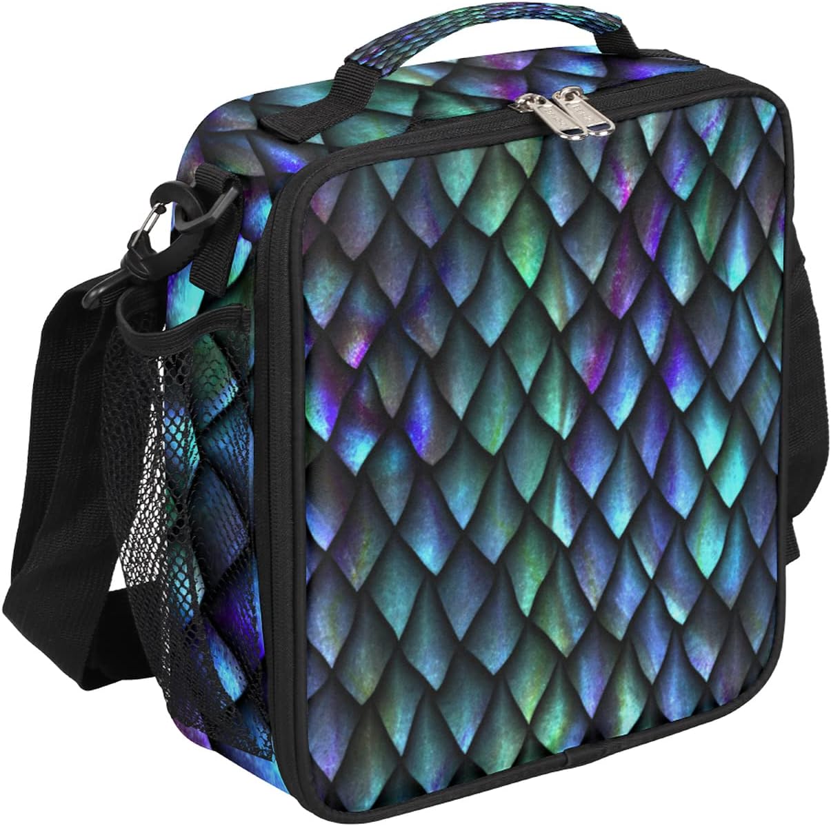 Dinosaur Skin Insulated Lunch Bag Lunch Box Containers Tote with Shoulder Strap for Women Men, Durable Reusable Waterproof for Work Thermal Cooler Bag