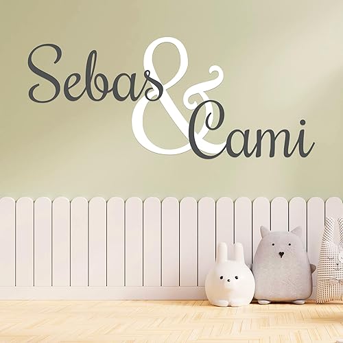 Miniatura 3 de Calcomanías de pared personalizadas con múltiples fuentes para bebé, niña o niño, nombre personalizado para gemelos, decoración de pared, calcomanía