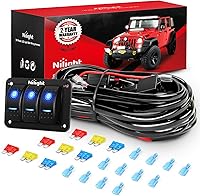 Nilight 16AWG 3-Gang Rocker Switch Wiring Harness Kit for LED Pods - 12V 540W 6-Lead IP67 Waterproof Relay Fuse for Trucks ATV Boats