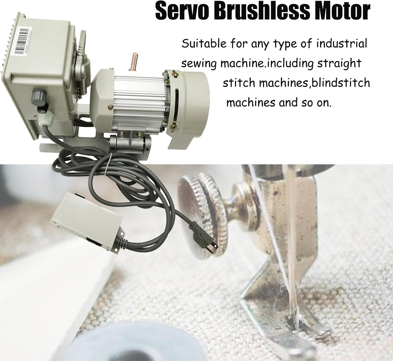 INTBUYING Servo Brushless Motor 750W 110V Sewing Machine Needle Position Servo Brushless Motor Speed Range 200-3500rpm Brushless Motor for Sewing Equipment(Underhung brushless Motor)