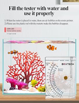Boxtech Aquarium Hydrometer, Salinity Meter for Reef & Marine Tanks