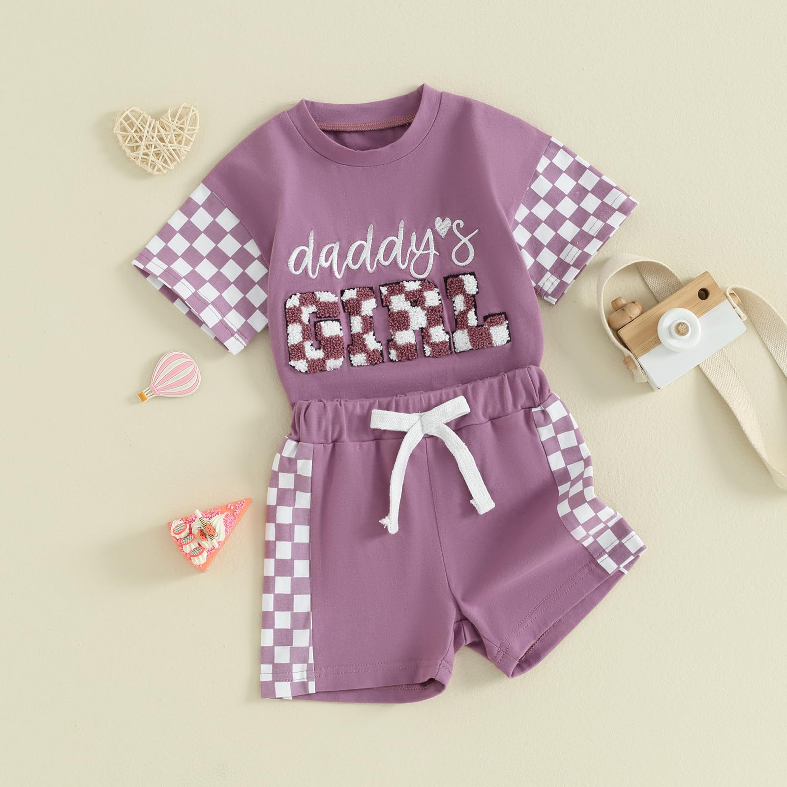 Nike Girl`s Graphic Print T Shirt & Shorts 2 Piece Set (Black(16E429-023)/Pink/White, 2T)