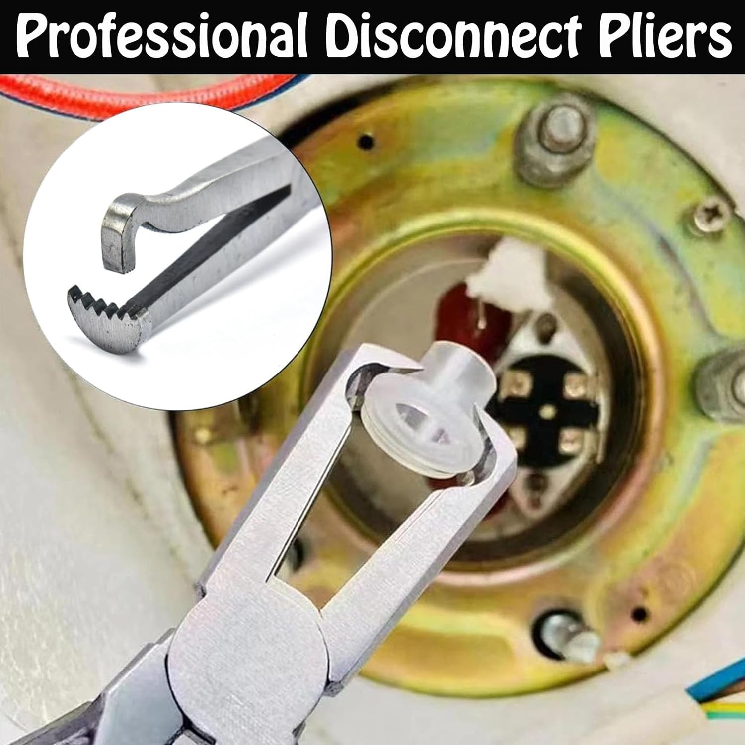 Electrical Disconnect Pliers，Electrical Connector Pliers for Cars，Automotive Hose Disconnect Tool，Fuel Line Petrol Clip Pipe Pliers，Automotive Hose Disconnect Tools for Push Tab Style Plugs (A+B)