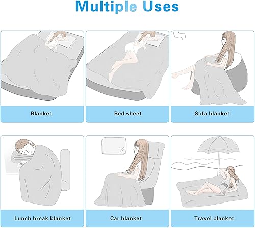 Miniatura 94 de AmyHomie Manta refrescante para niños, manta de verano suave y cómoda para personas que duermen con calor, niñas y niños (1 a 12 años), nube rosa