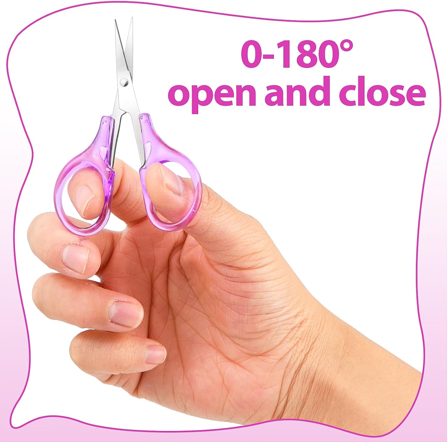 2 Pcs Small Scissors All Purpose, 3" Sharp Small Travel Scissors with Cover Stainless Steel All Purpose Straight Fine Tip for Sewing Crafting Paper Cutting Crochet Hair Trimming (Blue, Purple)