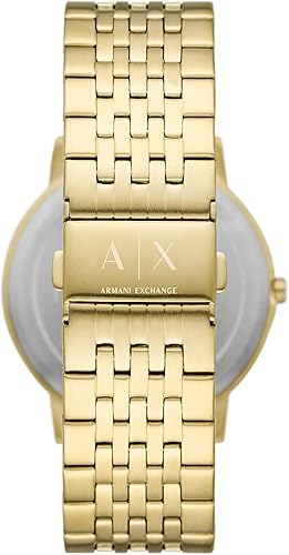 Miniatura 3 de Armani Exchange Reloj de pulsera de acero inoxidable con dos manecillas en tono dorado para hombre (Modelo AX2871), Oro