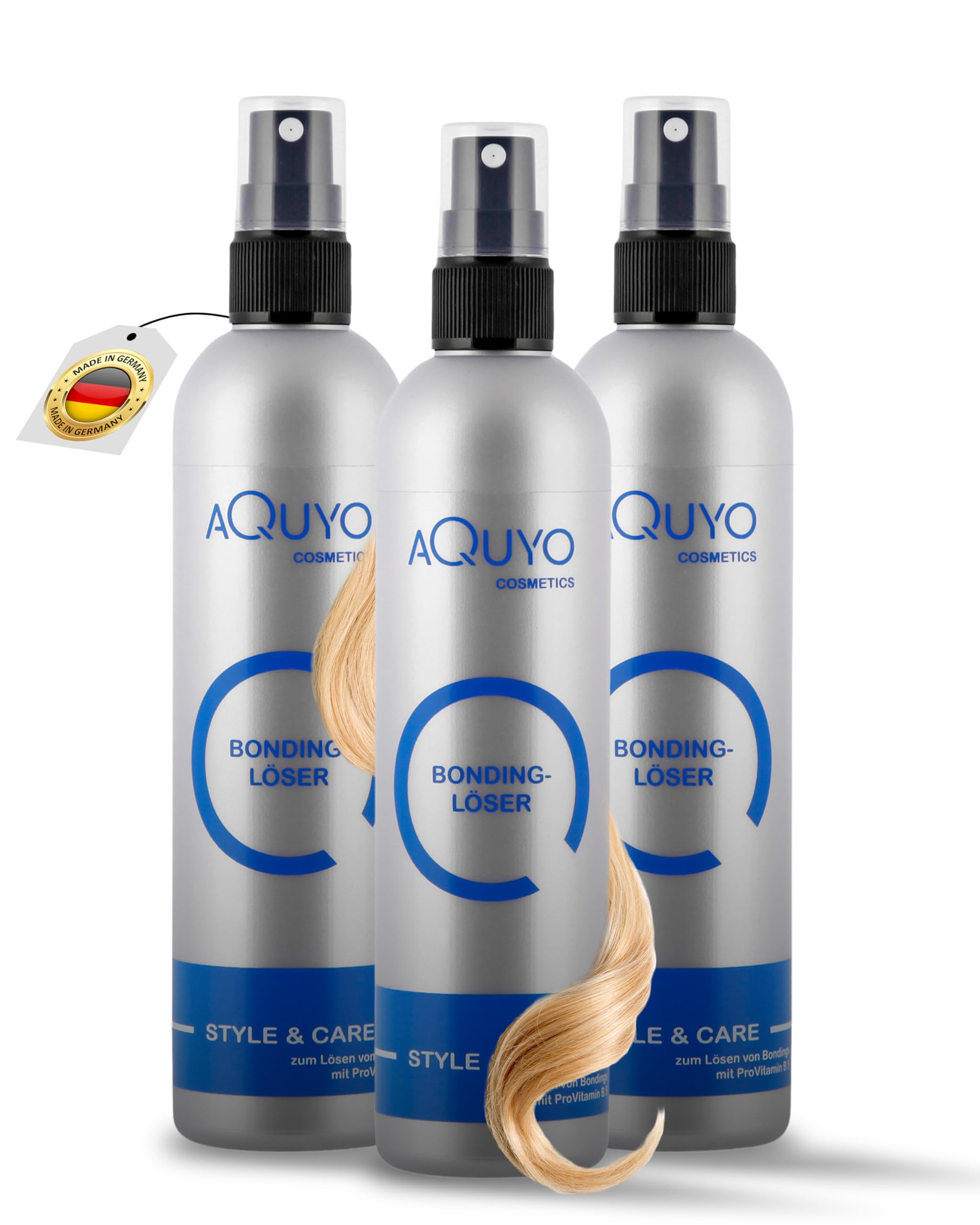 Style & Care Bondinglöser, Bonding Lösungsmittel zum entfernen von Bondings und Extensions (3x 200ml) | Spray Löser von Haar Tapes und Haarverlängerungen, Hair Bonding & Tape Remover
