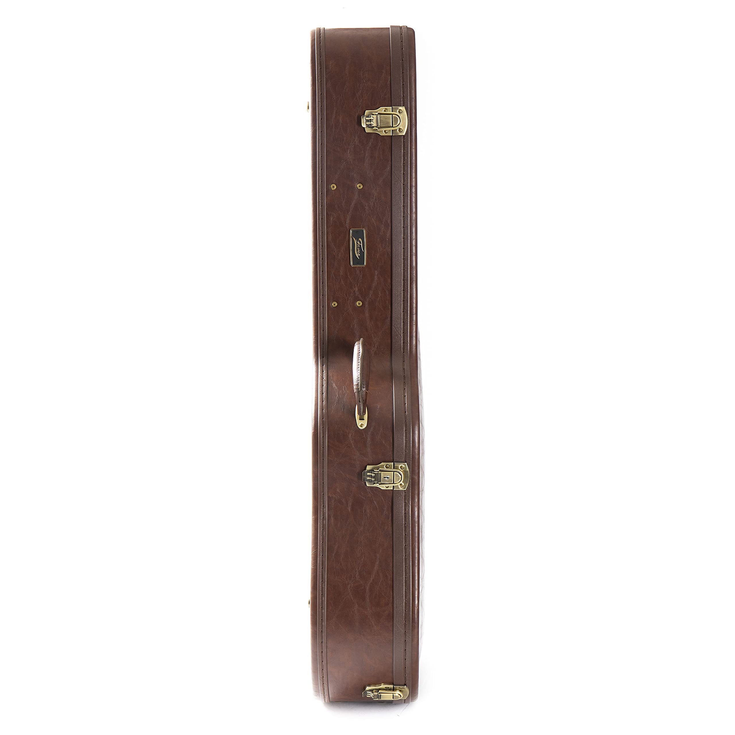 Fame Classic Gitarrenkoffer, Wetterfest und Robust, für 4/4 Konzertgitarren, Historic Brown, mit Zubehörfach und Plüsch-Innenfutter, GIT0044844-000