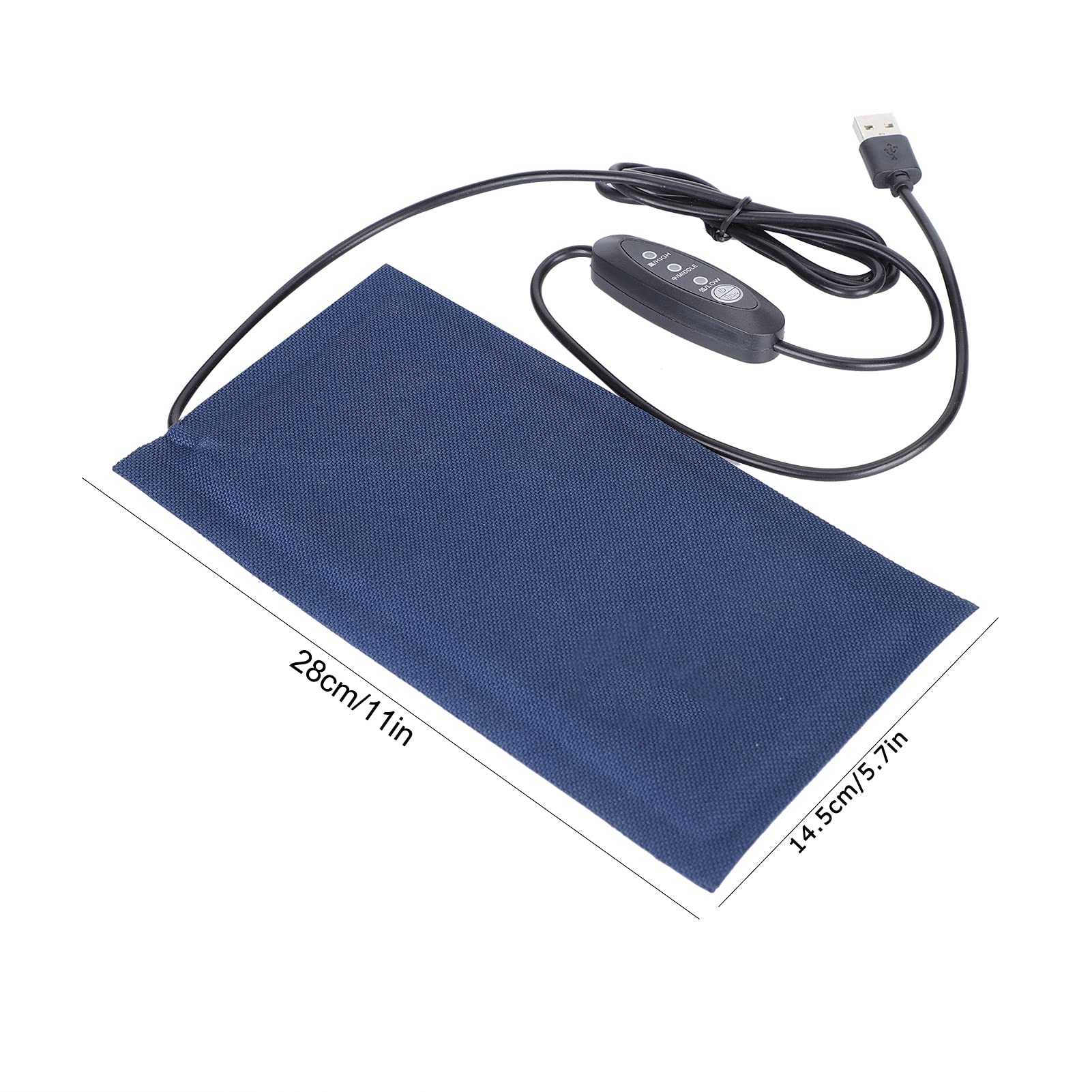Tappetino riscaldante per rettili, alimentatore USB, regolazione a tre marce, tappetino riscaldante per rettili, tappetino riscaldante USB per lucertole e altri rettili animali domestici (L)