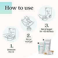 Vista 3 de Ambientador y eliminador de olores Azuna en gel para olores fuertes, recarga de 24 oz con aceite de árbol de té A base de plantas y de larga