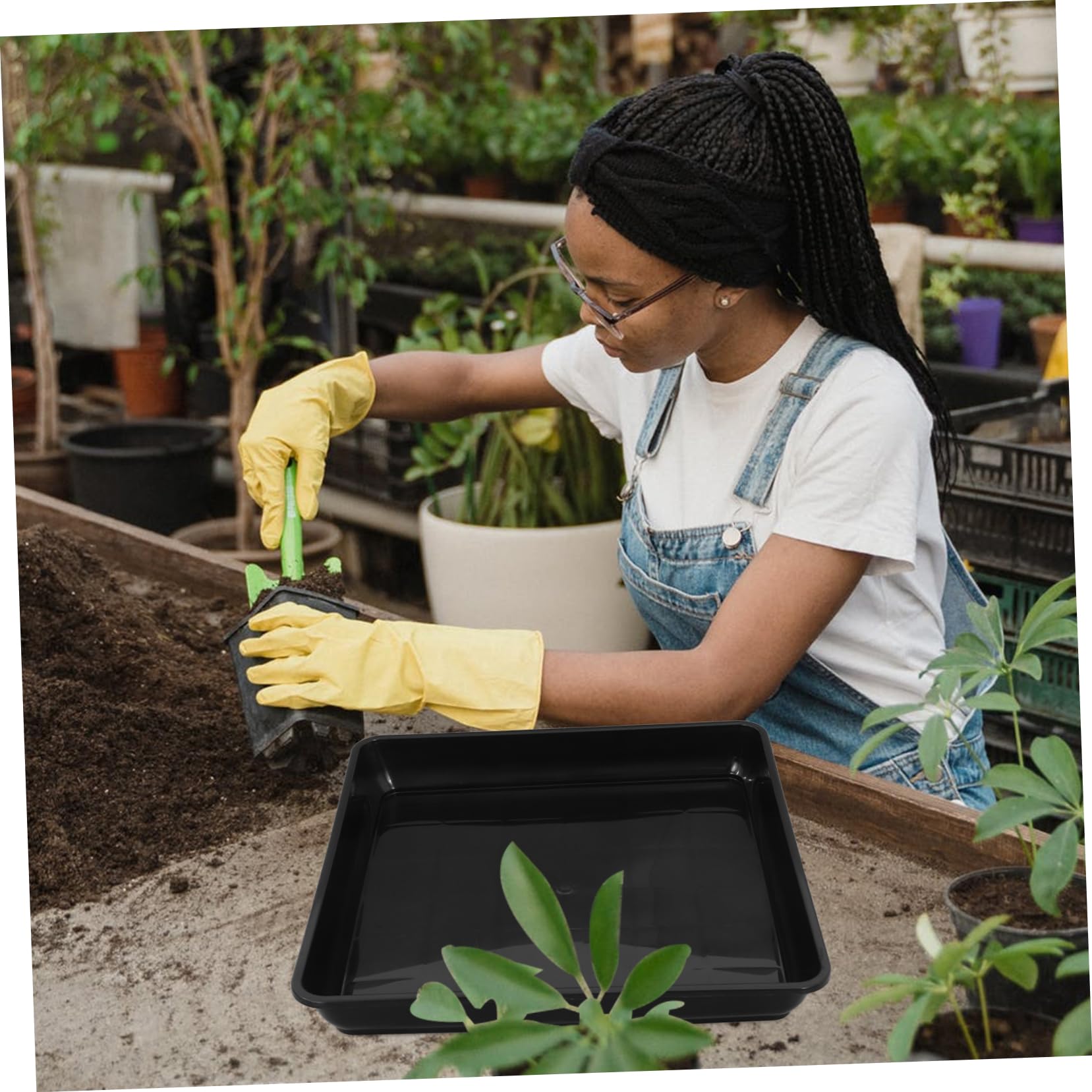 Toddmomy 2 Piezas De Base De Maceta Bandejas De Goteo para Maceta Bandeja De Agua para Plantas Bandejas para Plantas Platillo para Plantas En Maceta Platillos Cuadrados para Macetas