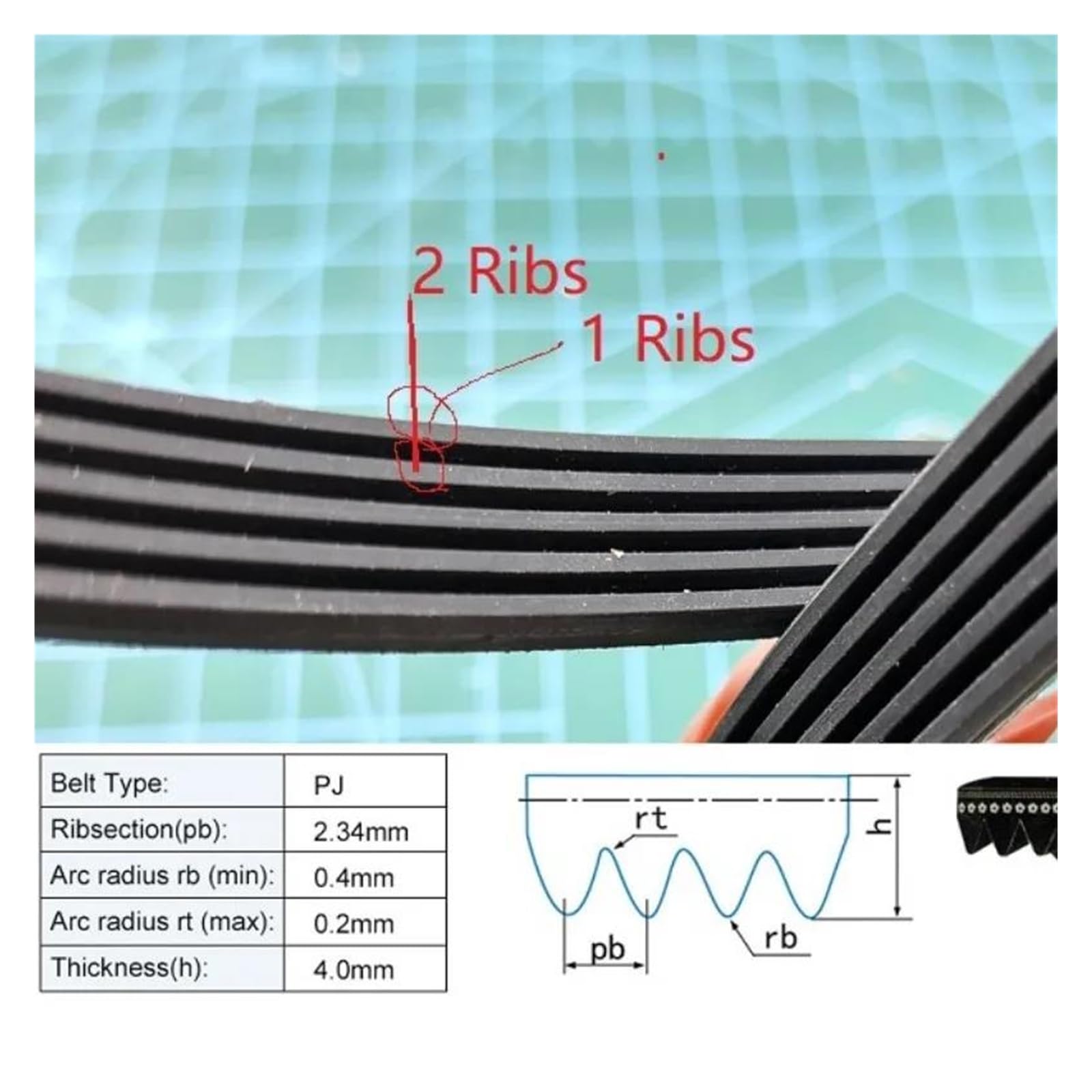 EPJ443 Courroie Moteur Pour Courroie Multirainures En