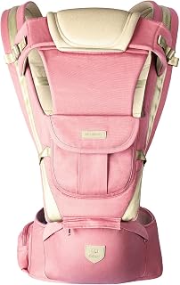Baby Carrier with Hip Seat,Baby Newborn to Toddler,6-in-1 Adjustable & Removable Baby Hip Carrier for 0-36 Months (2118, Pink)