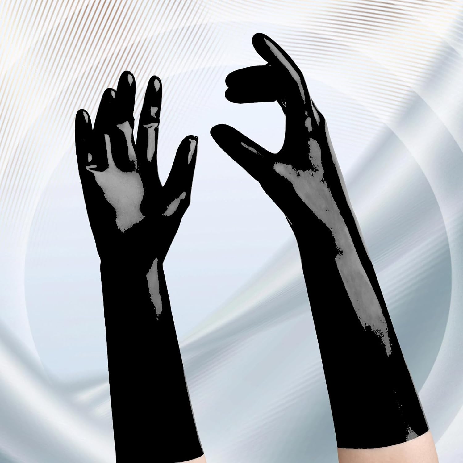 Short Latex Gloves Black Costume Gloves for Cosplay Party - Image 5