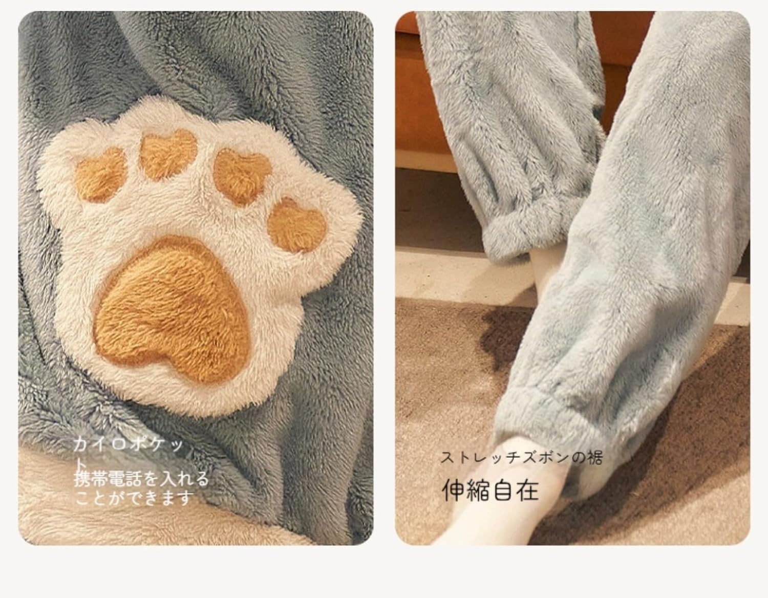 [Dlwk] 冬用 レディースメンズ 長袖 カップルパジャマ ルームウェア お揃い上下セット フード付き 厚手 暖かい もこもこ 可