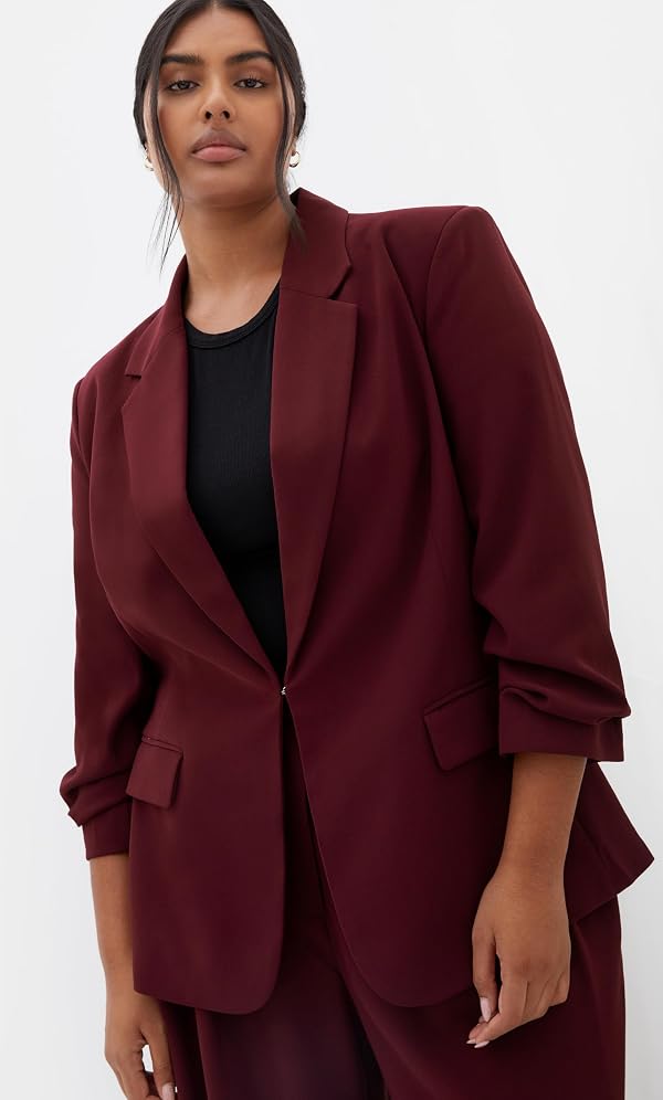 City Chic Women's Plus Size Blazer - Abbie, 12 Dark Cherry by City Chic - Used condition - Image 2