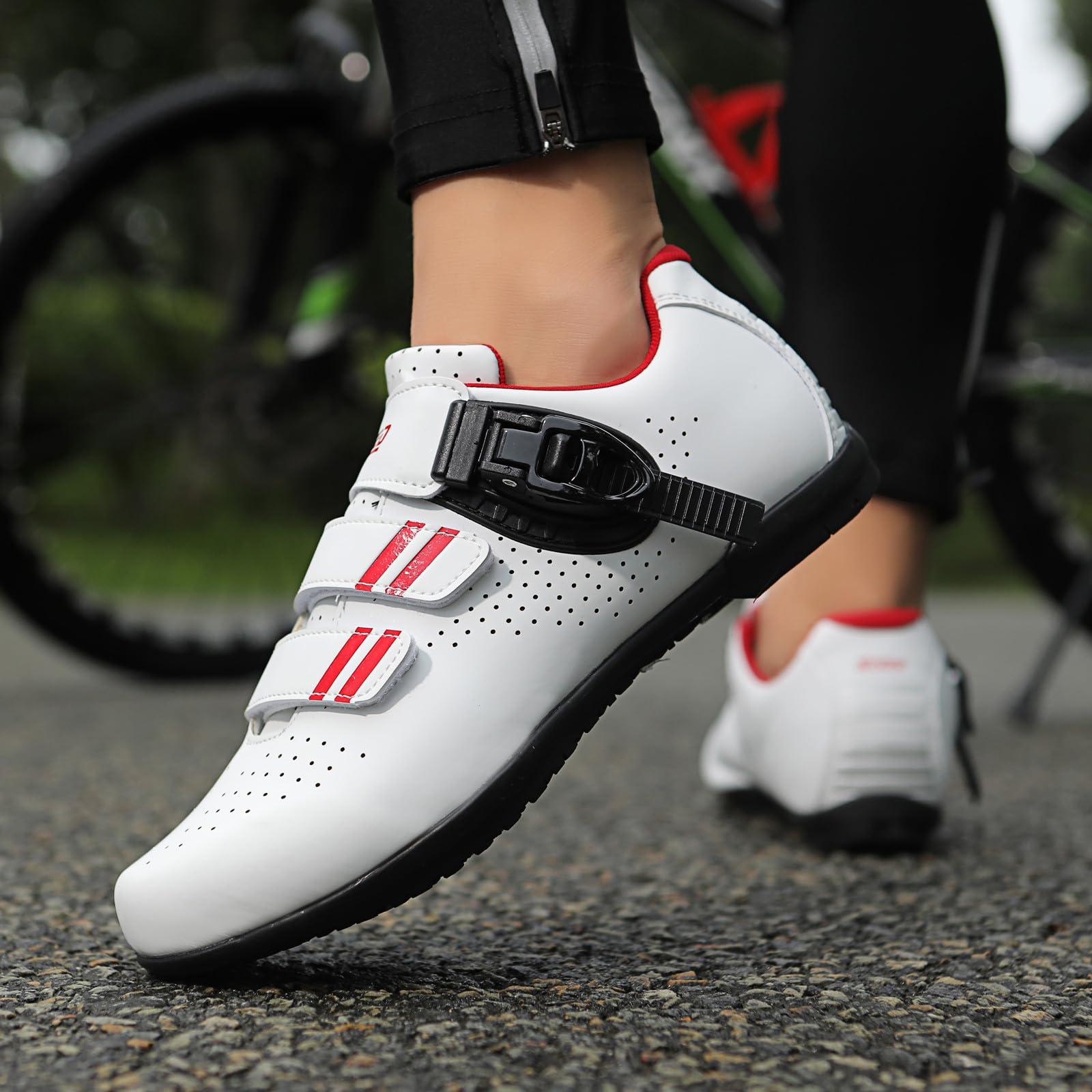 Hixingo Zapatilla de Ciclismo Mujere Hombre Zapatos Bicicleta de Carretera Montaña Exterior MTB Compatibles con Suela de Goma, Zapatillas de Ciclismo Unisex Adulto Respirables