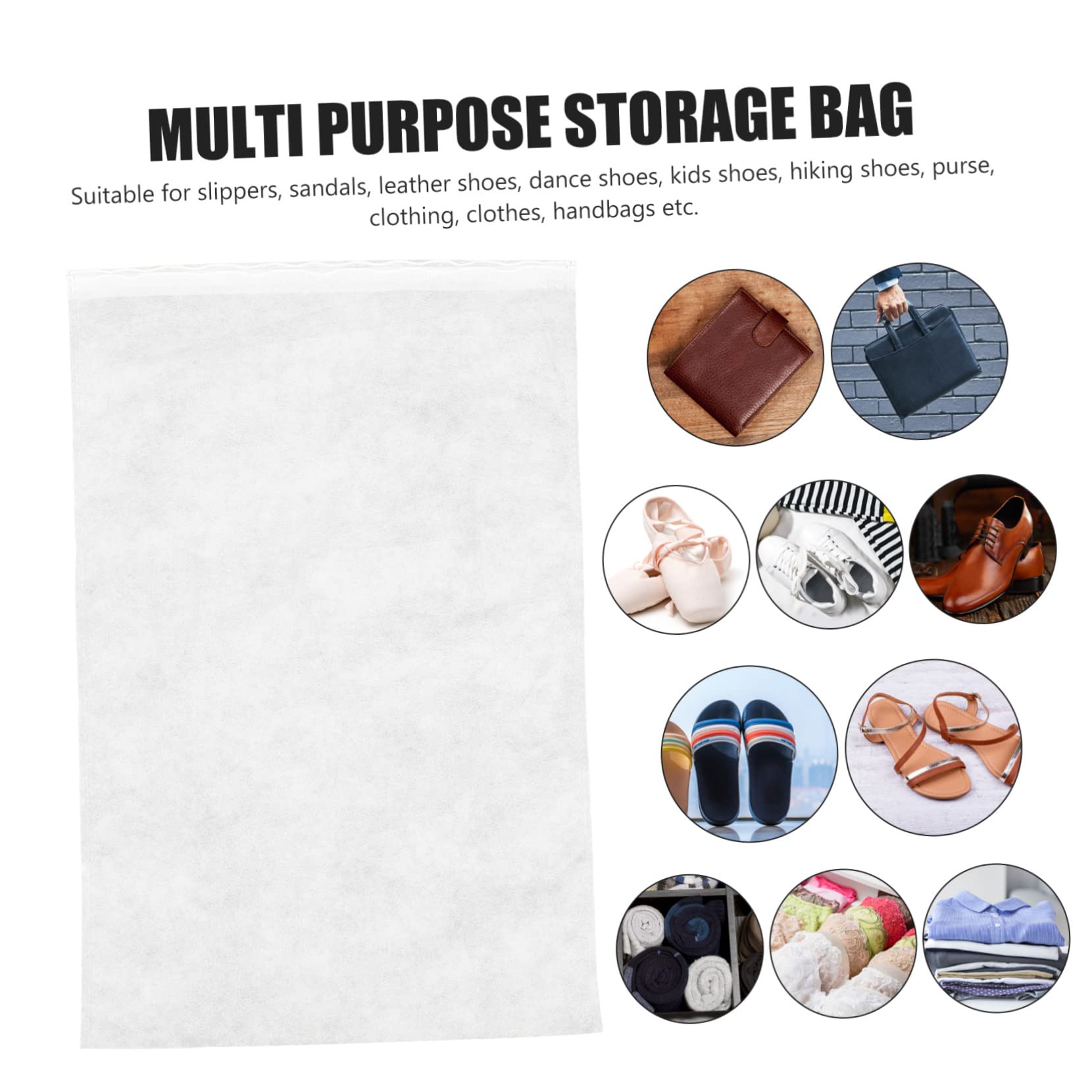 BESPORTBLE Sacchetti per Scarpe da Viaggio Non Tessuto Bianco, Set da 50 Pezzi Riutilizzabili per Organizer Scarpe, Massimizza Spazio Valigia per Viaggi e Conservazione