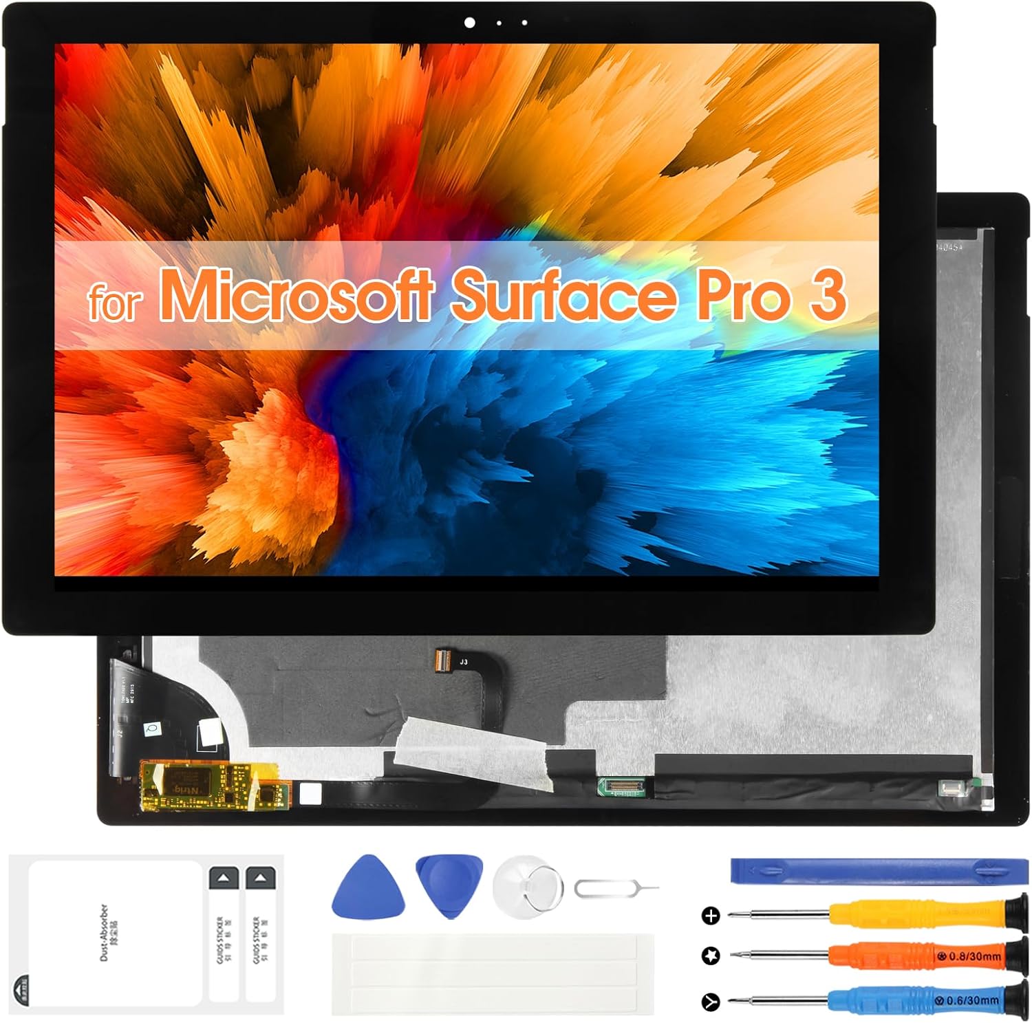 for Microsoft Surface Pro 3 Screen Replacement for Surface Pro 3 1631 LCD Display V1.1 LTL120QL01-003 TOM12H20 Digitizer Touch Screen Assembly Repair Parts(Black,12.0 inch)