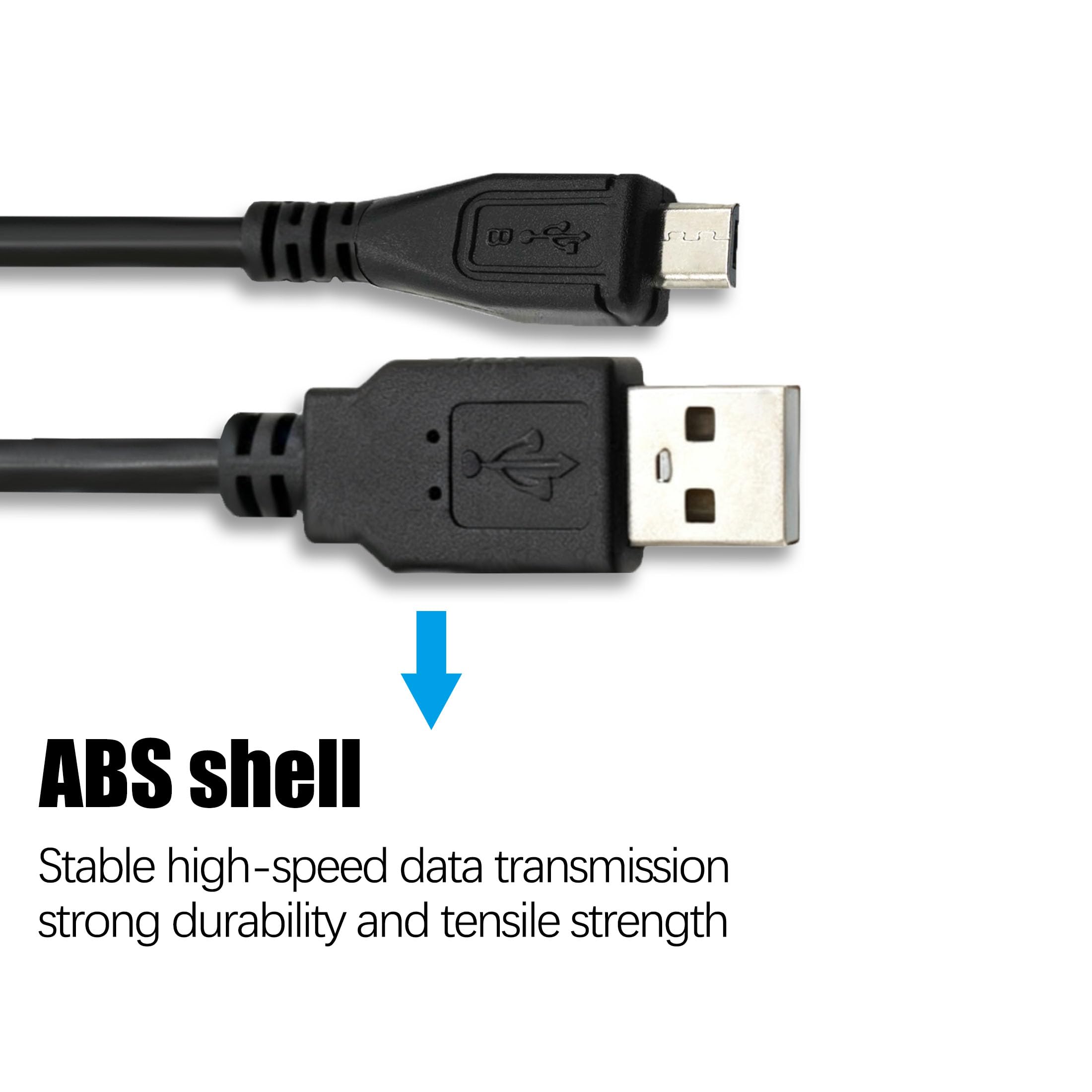 Wymienny kabel USB do ładowania kompatybilny z Nikon J1, J2, J3, J4, J5 V1 V2 V3, Nikon D3500 D5600, Coolpix A10, A100, B500, B600, P900, P1000, Micro USB, kabel do ładowania (1,5 m)