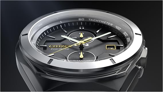 Citizen Men's Eco-Drive Sport Luxury Armor Watch in Super Titanium, Black Dial (Model: CA7058-55E)