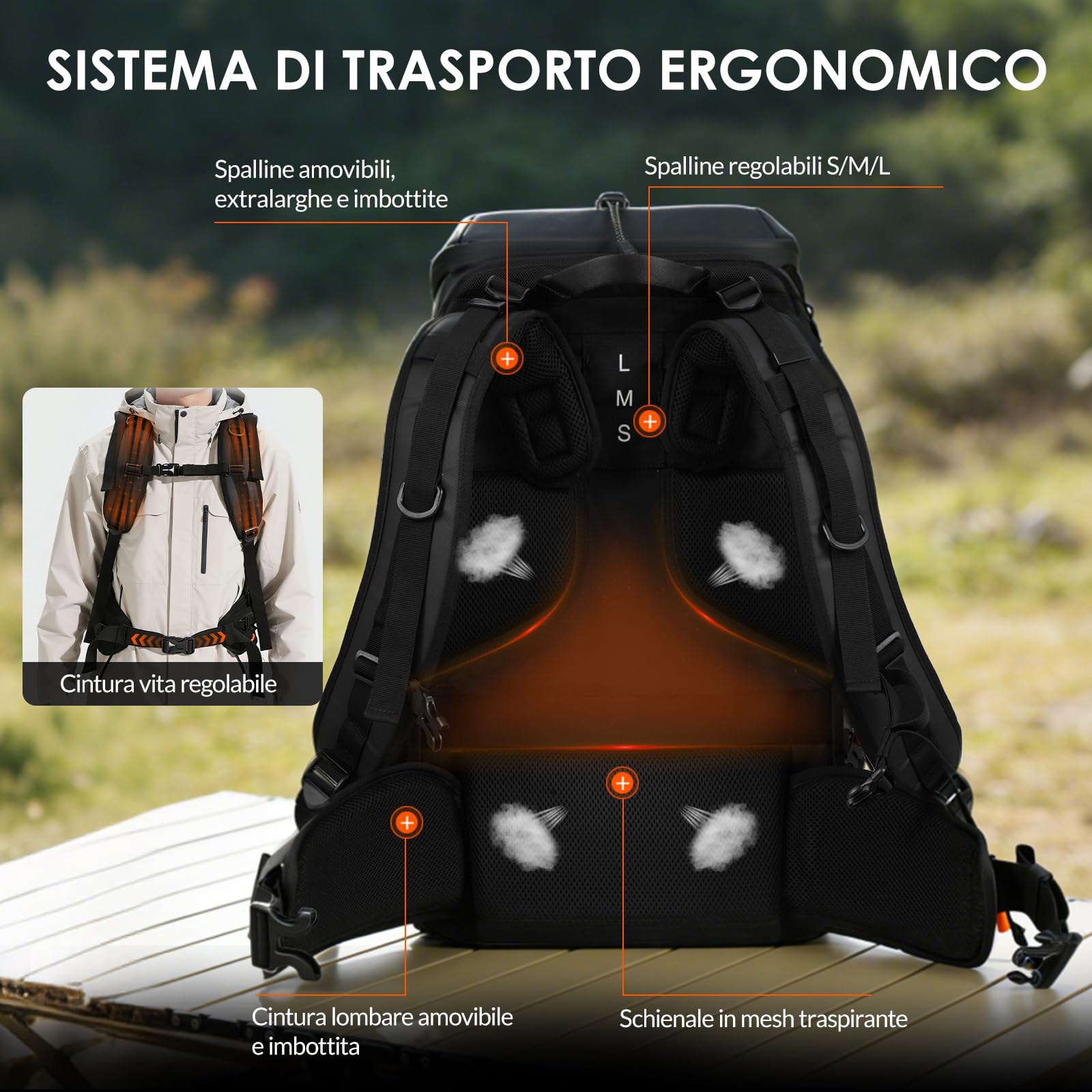 TARION Zaino per Drone FPV e macchina Fotografica: Zaino Professionale Impermeabile per Fotocamera Borsa Fotografica per Quadricottero da Corsa FPV Accessori per il Controllo Remoto