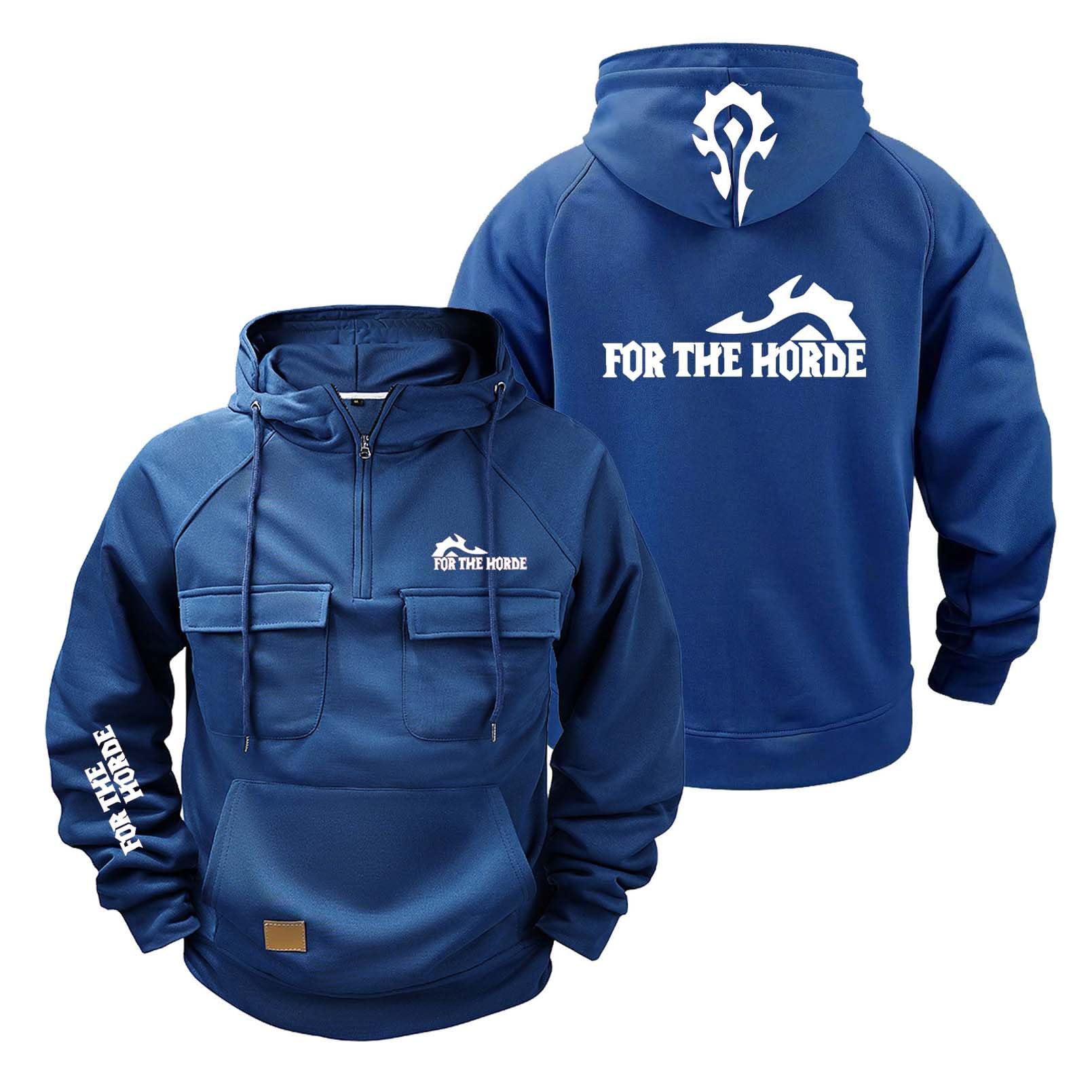 Men's Hoodie Active Jacket for The H.or.d.e Print Coat Long Sleeve Tracksuit Half Zip Pullover Hoody Hooded Sweatshirts Plain Comfort Outwear Tops