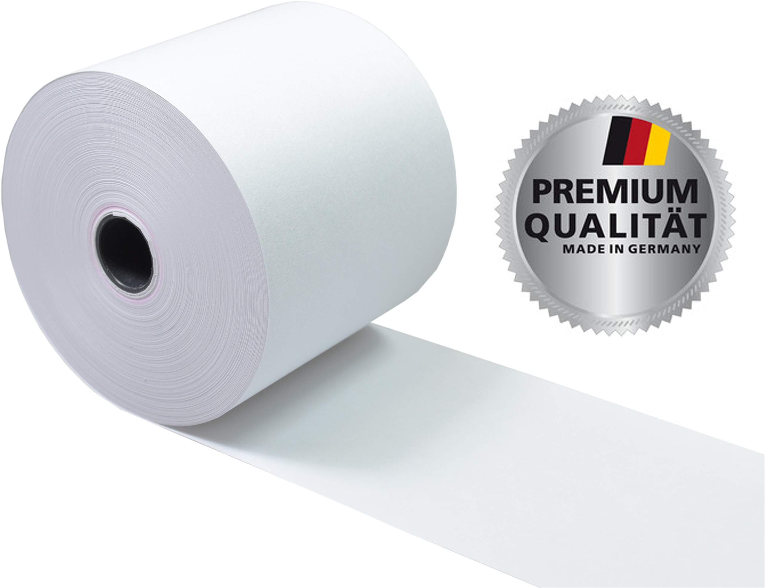 Veit 50 Stck. BPA freie Thermorollen unbedruckt 57mm x 40m x 12mm Rollendurchmesser 56mm Drucker schonend 55g/m2