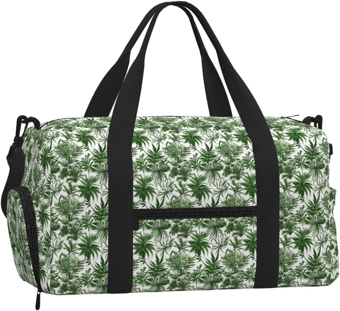 Flowering Herbs And Herbaceous Plants Print Handheld Sports Luggage Unisex Crossbody Bag Travel Weekend Fitness Workout