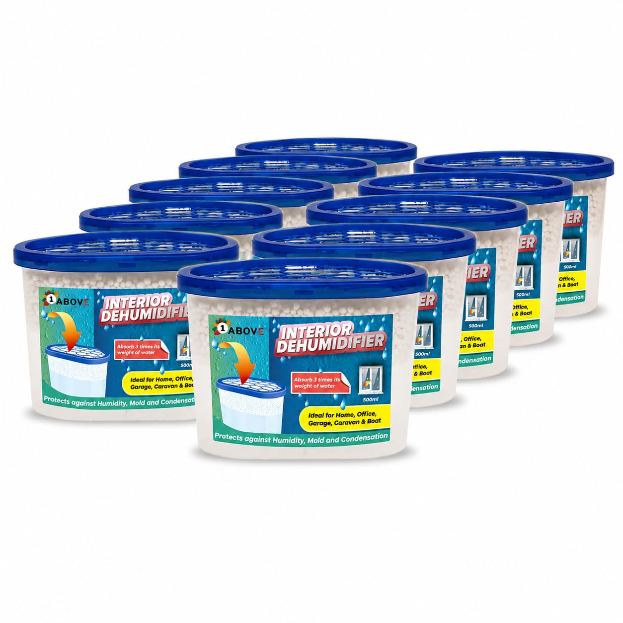Deumidificatore 500 ml per la rimozione della condensa, deumidificatori per umidità, muffe, umidità in casa, cucina, armadio, camera da letto, roulotte, ufficio, garage, bagno, cantina (10)