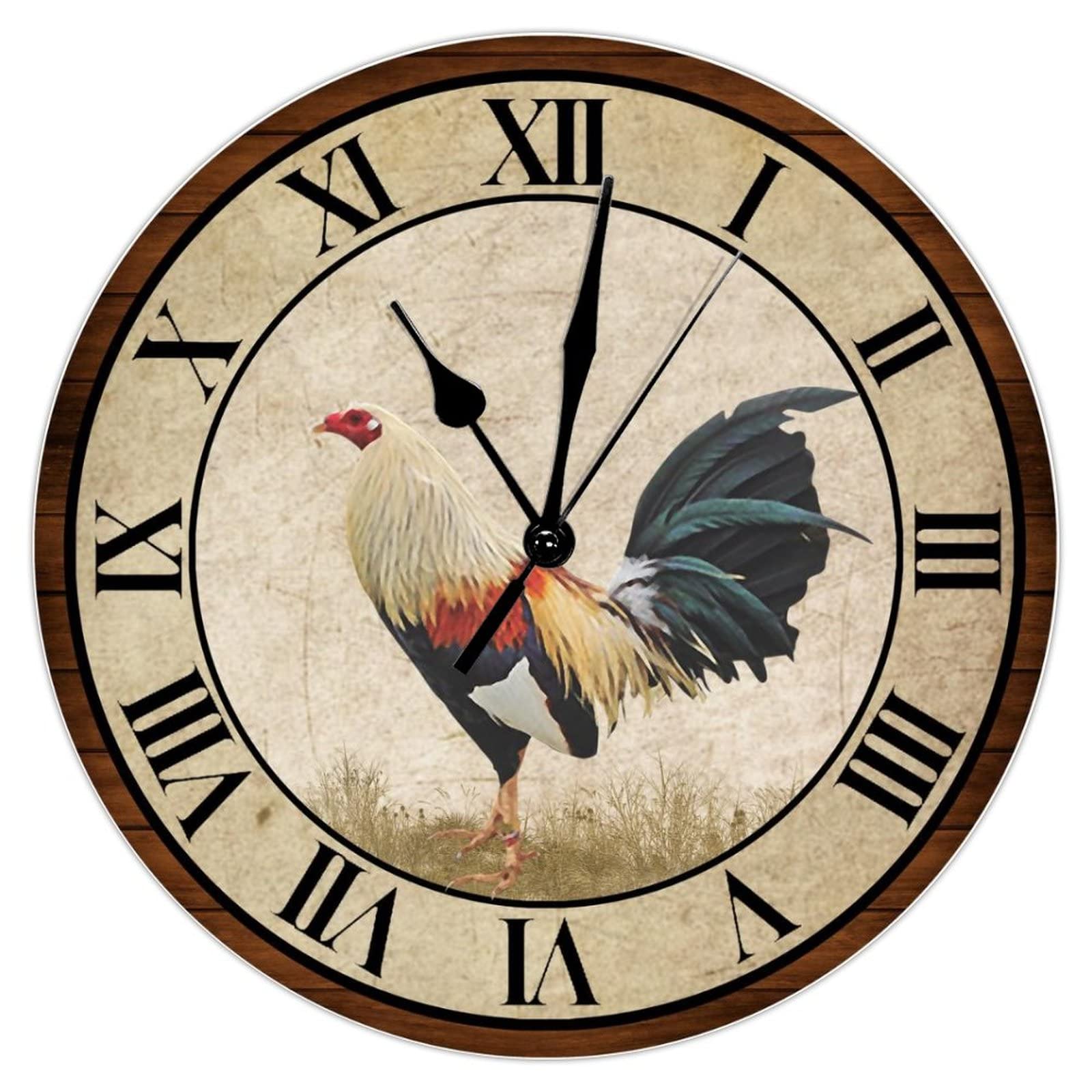 Horloge murale poule pour chambre et bureau sans aucun bruit de tic-tac