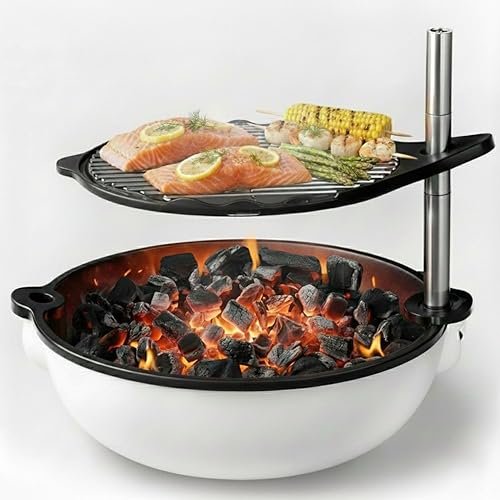 Miniatura 2 de Bola Grill Traveler - Parrilla de carbón portátil - Pequeña parrilla de barbacoa de mesa con rejilla ajustable y giratoria para cocinar al aire