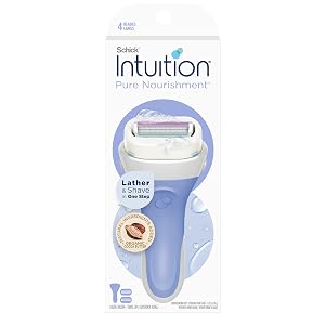 Schick Intuition Pure Nourishment Razors for Women 1 Razor 2 Intuition Razor Blades Refill with Organic Cocoa Butter