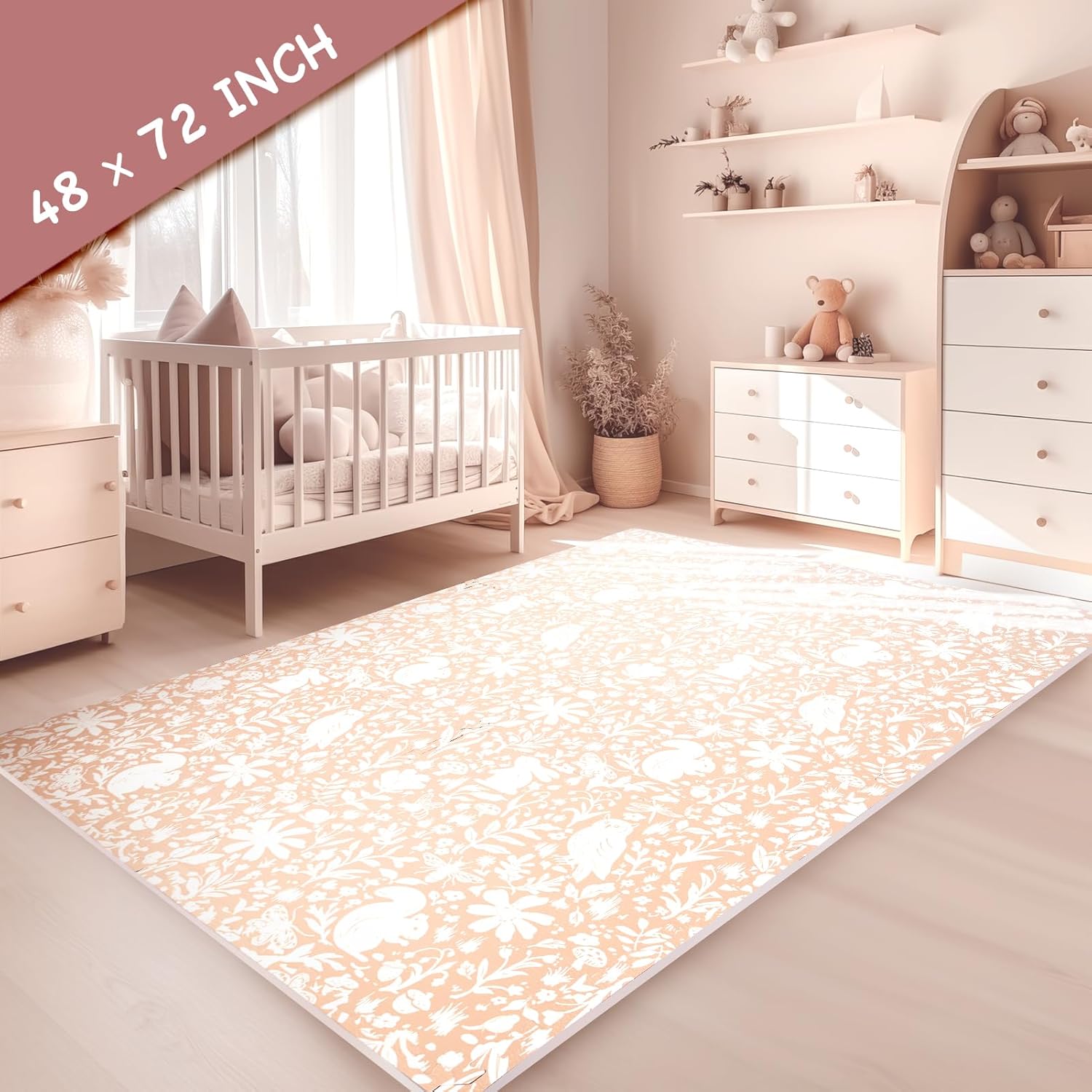 TCBunny Extra Large Baby Play Mat - 4FT x 6FT Foam Puzzle Floor Mat for Kids & Toddlers (Nordic Style)