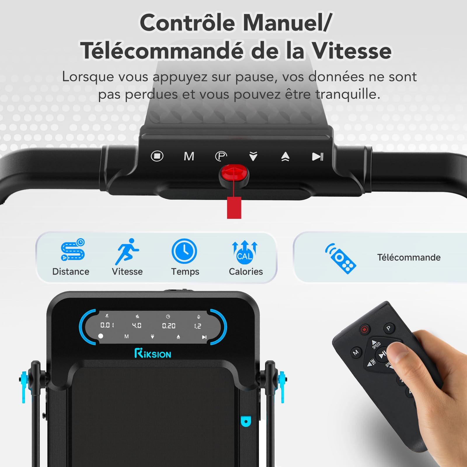 Tapis de Marche, Tapis de Course Électrique, Walking Pad Large Surface 400mm, Télécommande et Écran LED, Vitesse Réglable, Compact pour Maison/Bureau Pas d'assemblage