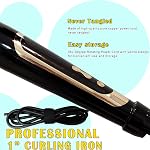 abp 1 Inch Curling Iron Extra long barrel with Ceramic Coating for Long/Medium Hair,LED Display Instant Heat up to 450°F with clamp,Hair Waving Style Tool Girls & Women