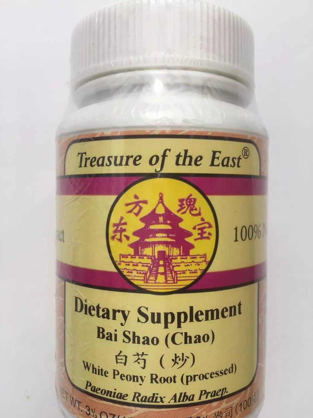 Treasure of The East, White Peony Root - Bai Shao (Chao) (5:1 Concentrated Herbal Extract Granules, 100g)