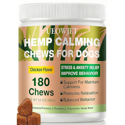 Неmр Calming Chews for Dogs - Dog Calming Chews for Separation, Strеss & Hyperactivity Rеlief - Supports Rеlaxation for Travel, Fireworks & Storms - Slеep Aid-All Ages & Sizes - Chicken Flavor