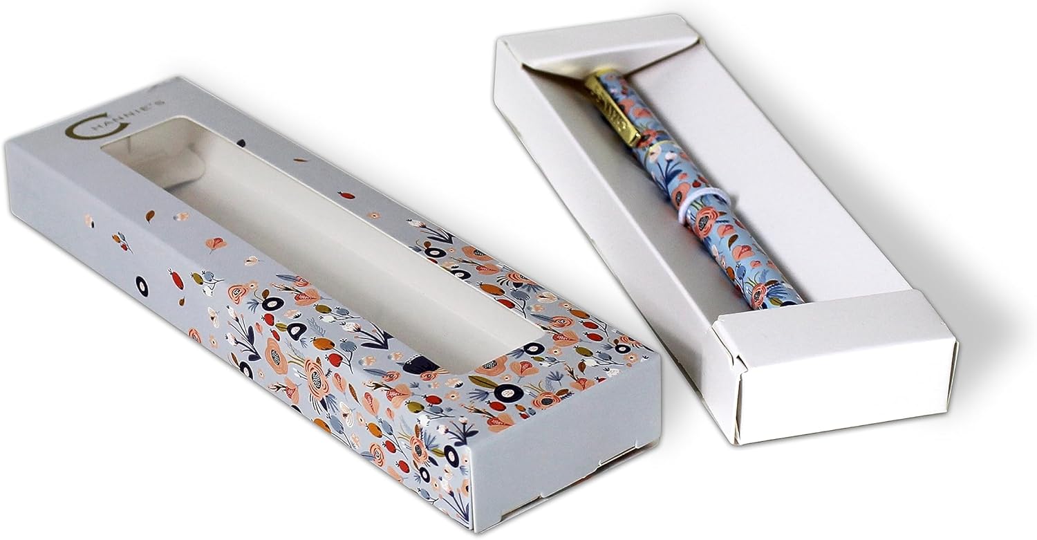 Channie's Beautiful Floral Rollerball Pen - Smooth Writing & Perfect for Home Office, Pen for Handwriting, Great Gift Idea for Teachers, Graduation Coworkers - Light Blue - Image 2